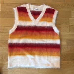 Colorful Striped Sleeveless Sweater